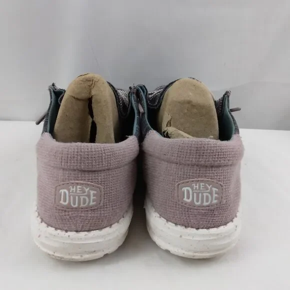 Hey Dude Wendy Funk Jersey Shoes Charcoal Gray & Light Mauve Women's Size 10 - Picture 9 of 12